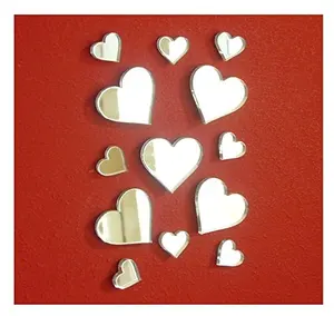 Heart small mirror sticker , 80 (3cm) and 80 (5cm) Hearts