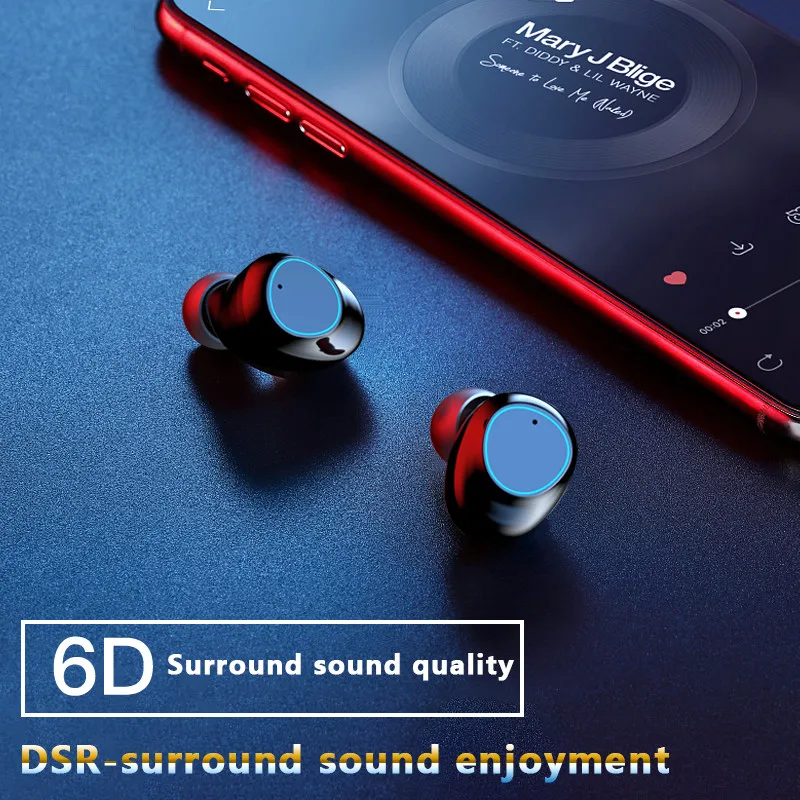BZR оригинальные TWS 5 0 Bluetooth наушники 6D стерео беспроводные с двойным микрофоном