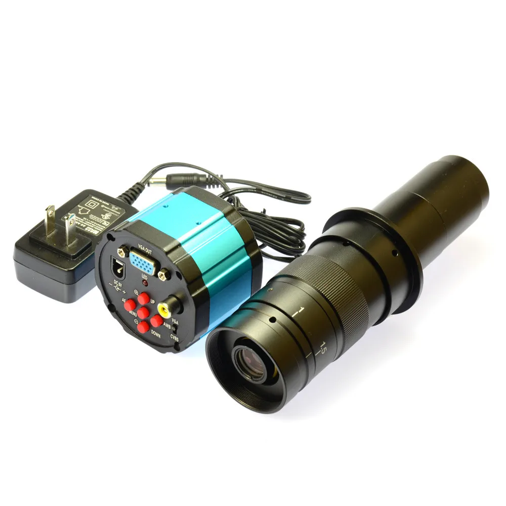 2.0MP HD VGA цифровой промышленный микроскоп камера лупа + 180X c-крепление объектива 8