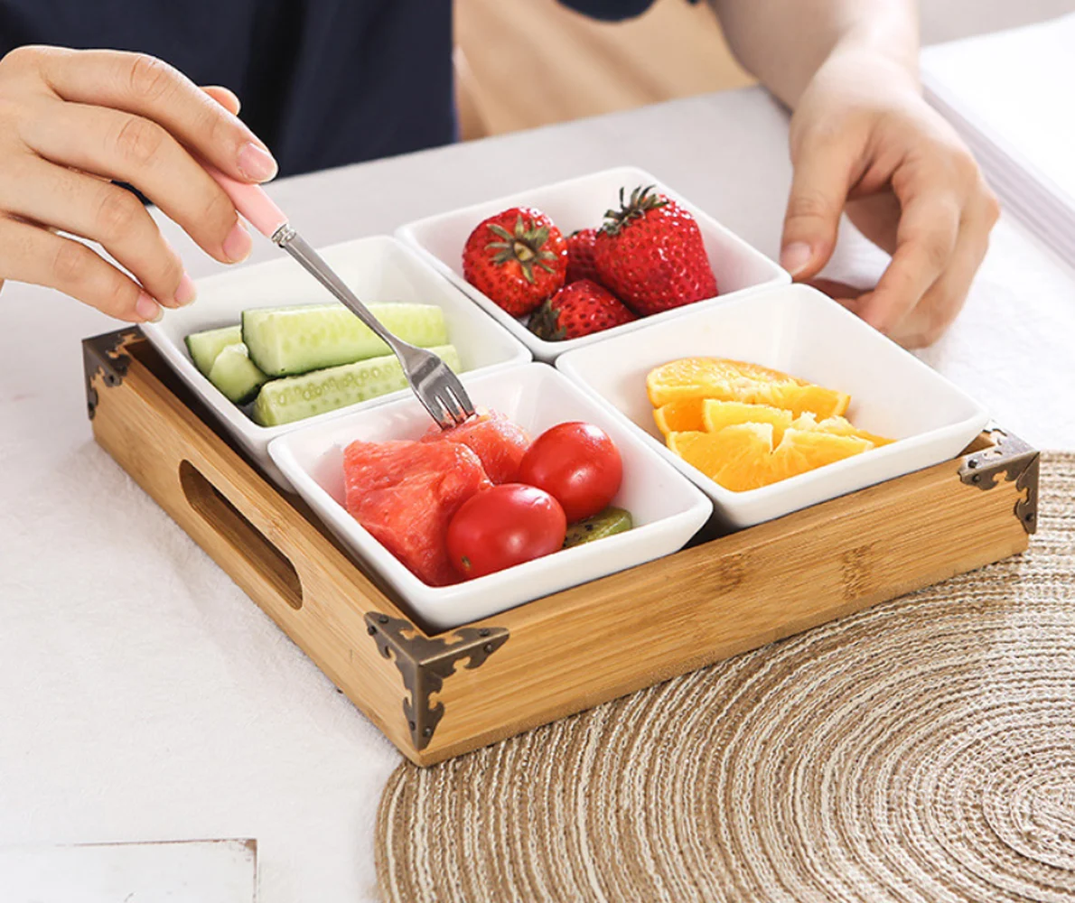 Креативная тарелка для закусок керамическая фрукты сухофрукты миска