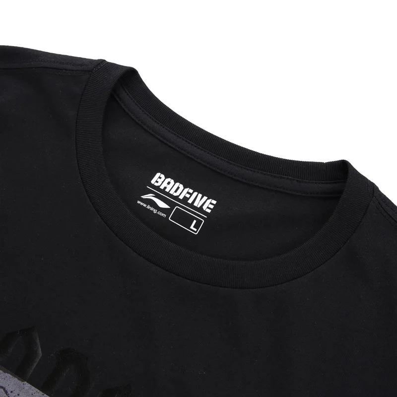 Li-Ning Men Basketball Culture Jersey BAD FIVE Breathable Regular Fit LiNing 100%Cotton Sports T-Shirts Tee Tops AHSN303 CJAS18 | Спорт и