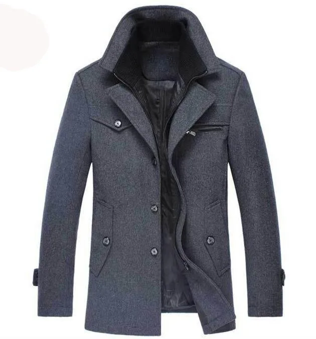 Мужской Peacoat, Мужская брендовая одежда, M-4X, зимние мужские плотные пальто, приталенные куртки, мужская повседневная теплая верхняя одежда, куртка и пальто