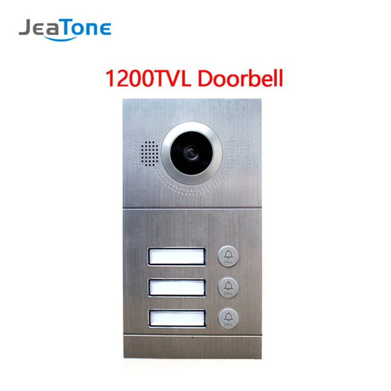 JeaTone Видео дверной телефон аналоговый дверной звонок ИК камера 1200TVL 3 кнопки вызова панель IP65 водонепроницаемая панель управления доступом к двери