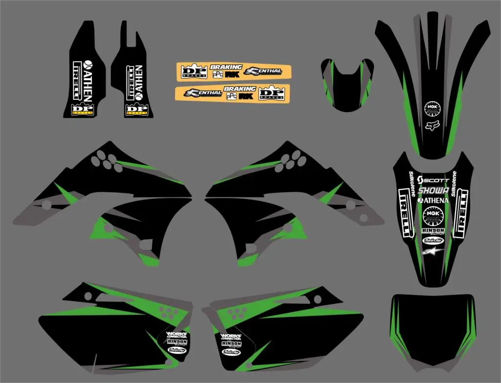 H2CNC графические и Фоновые наклейки наборы для Kawasaki KX250F KXF250 2006 2007 2008 KX 250F KXF 250|sticker