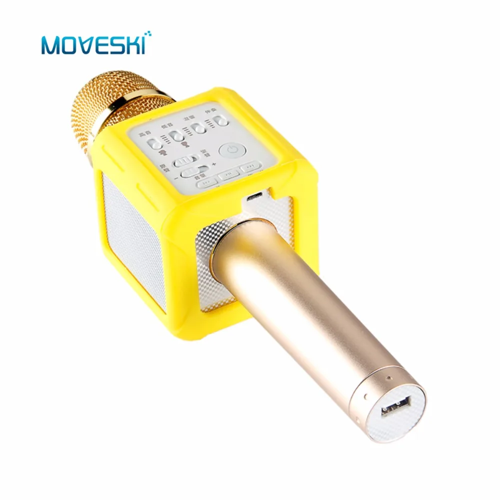 Moveski DSP Q9S плюс беспроводной караоке микрофон стерео Bluetooth КТВ плеер смартфон