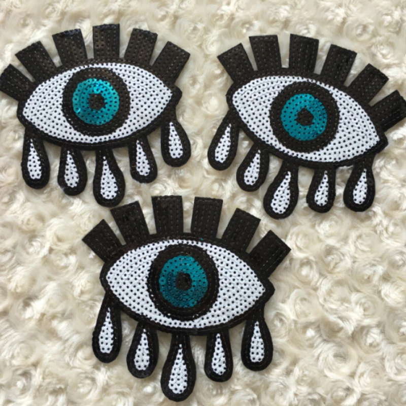 Железные на блесток вышивка глаз ткань наклейки украшенная одежда футболка