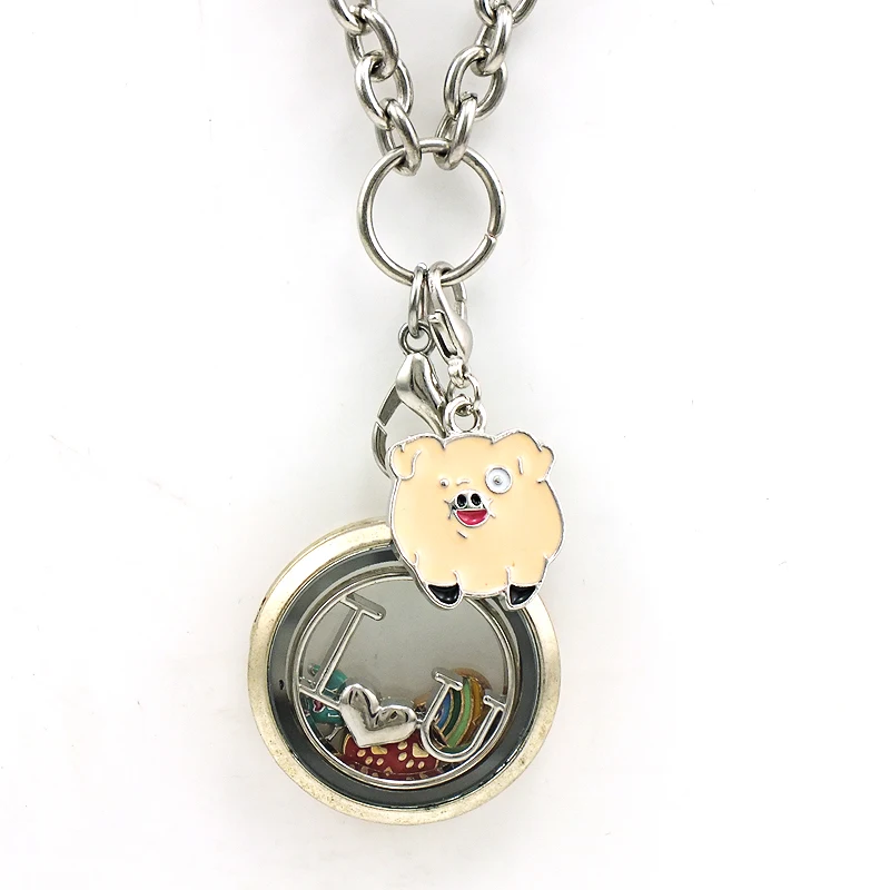 

JINGLANG Pig Charm with clasp new hot Fashion Jewelry Animal For Women Girl Fit Bracelet 50pcs