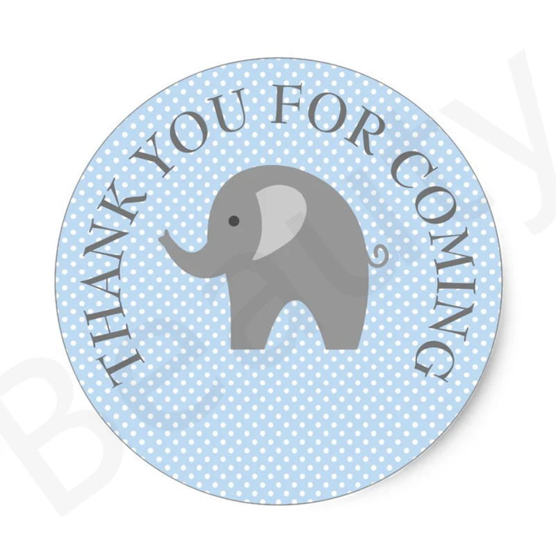 

Kids Birthday Party Thank You Stickers Baby Shower Stickers Polka Dots Elephant Stickers Sheet Labels for Boys Girls