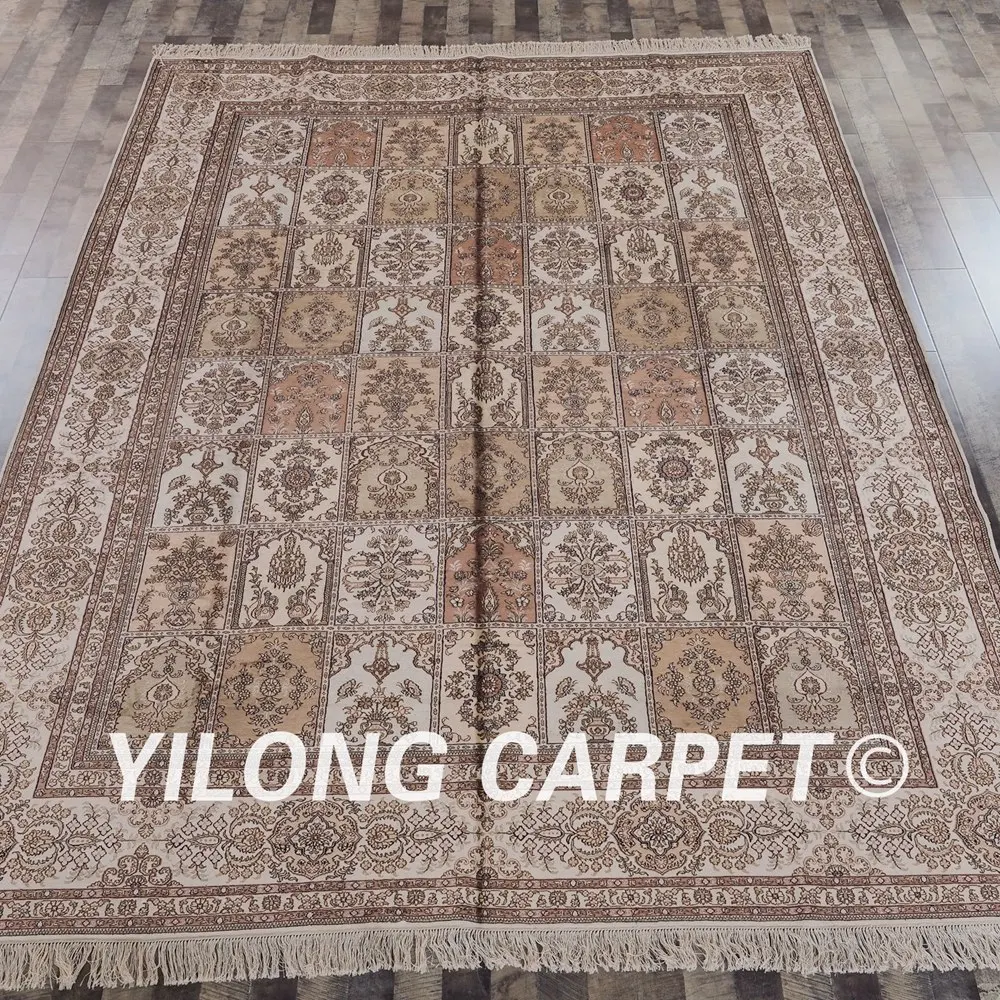 Kopen YILONG 9'x12 'Tabriz Zijden Kleed Grote Antieke Vier Seizoenen Perzische Handgemaakte Zijden Tapijt (YHW192B9x12)