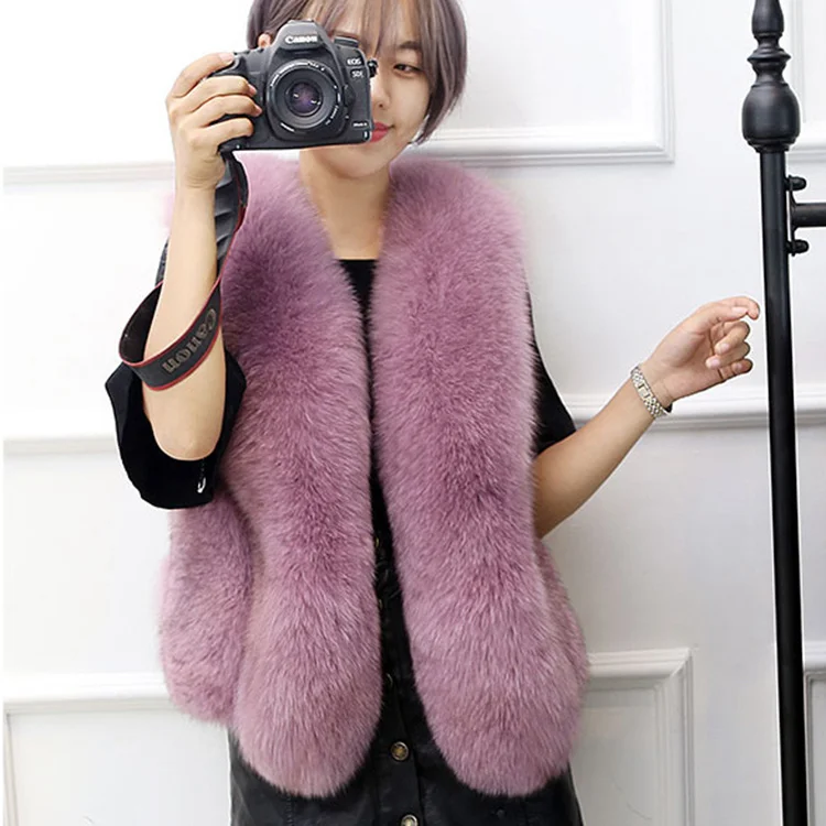

2020 New Arrival All Match Faux Fur Vest Soft Clothing Elegant & Warm Short Faux Fur Vest Women Free Shipping