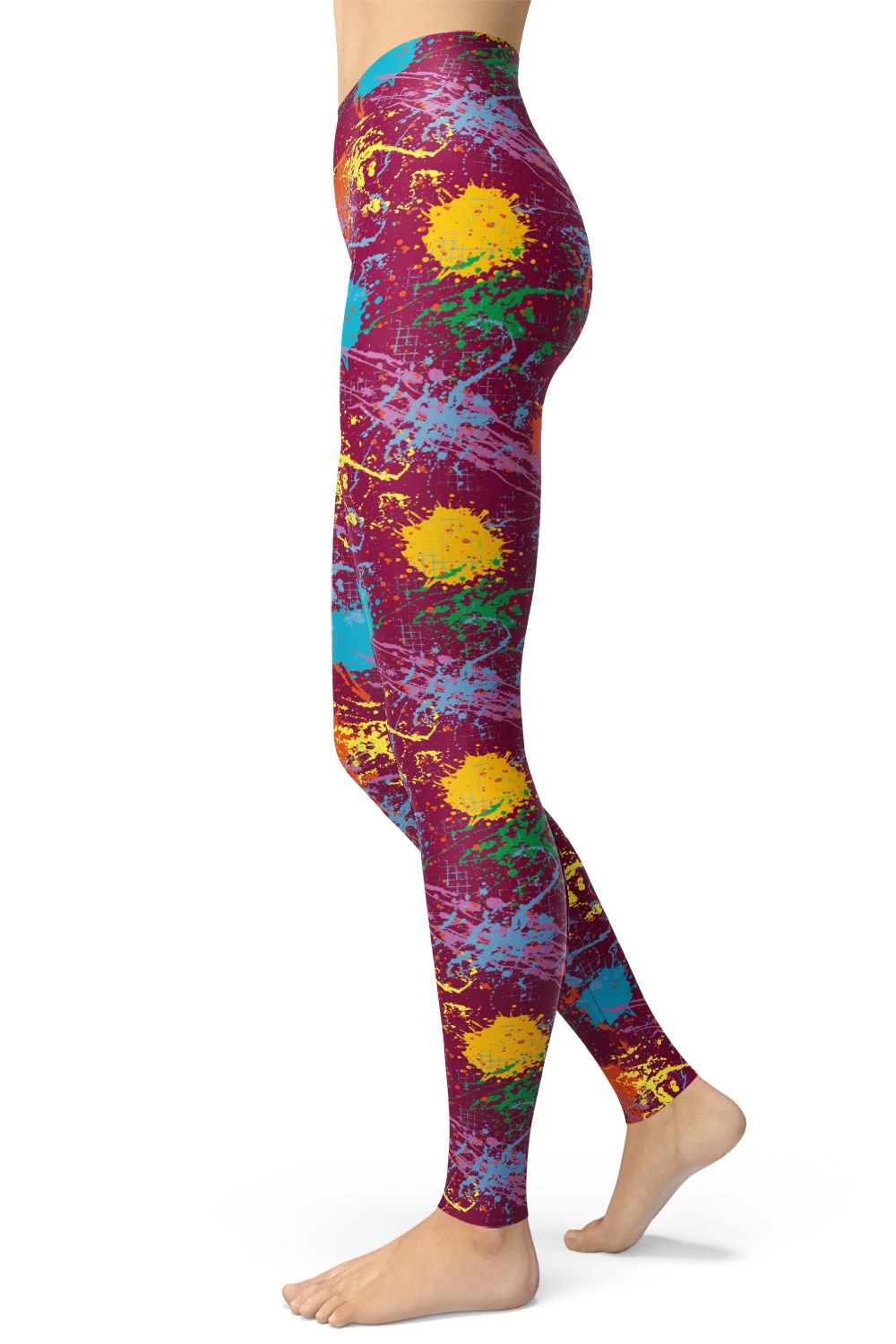 Женские леггинсы с художественным принтом Splash эластичные дышащие для фитнеса