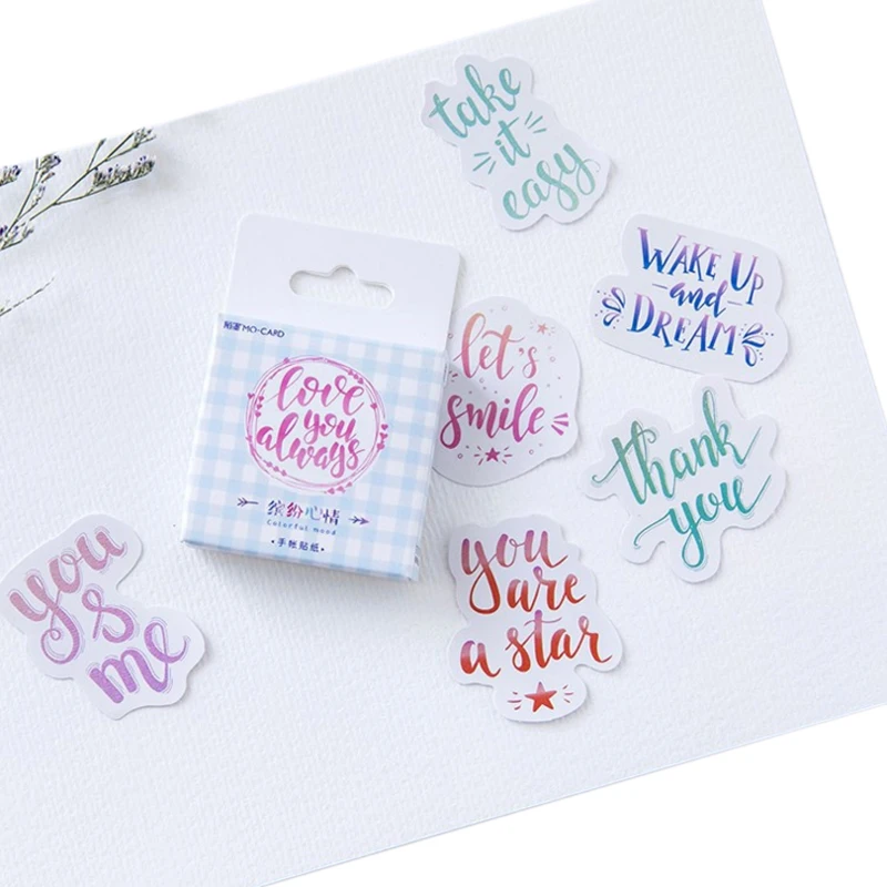 20 упаковок/партия kawaill самоклеющиеся наклейки с английским настроением
