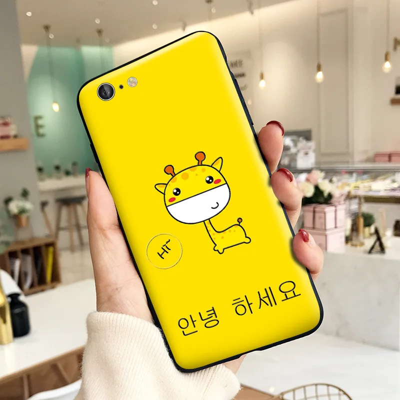 Cute Cartoon Giraffe Phone Case For iPhone 6 6S 7 8 Plus XS Max XR X 5 5S SE Shockproof Soft TPU Protective Back Cover | Мобильные