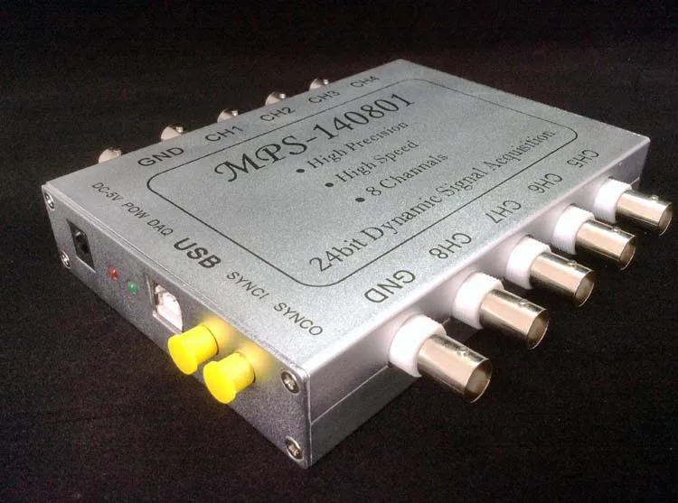 USB DAQ синхронный 24 бит 8 каналов + 10 В ADC аналоговый динамический сигнал сбора 128K на