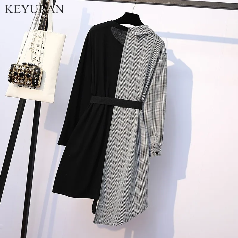 XL 5XL плюс размер женское платье с длинными рукавами весна 2019 уличная печать