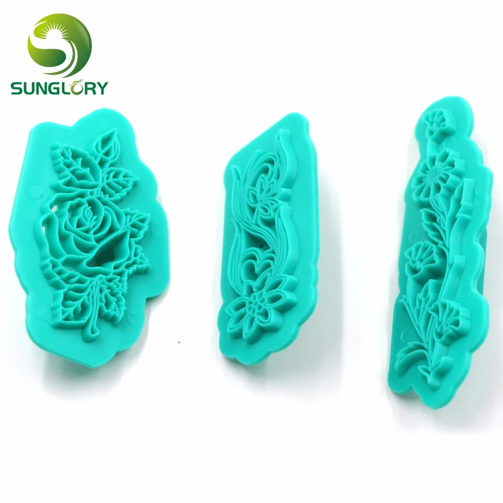 3 шт. резак для печенья в виде цветка Пластиковая форма выпечки помадки DIY