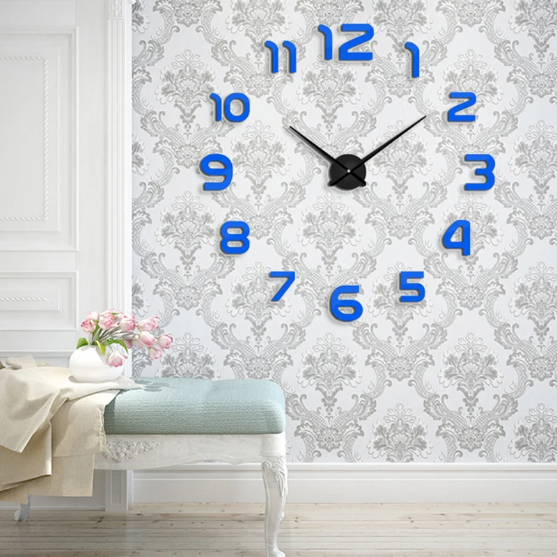 Muhsein 2021New DIY Wall Clock Fashion 3D Number Super Big size Mirror wall sticker Home Decoration Free Shipping on - Muhsein 2021 Новые модные часы настенные самодельные 3D номера супербольшого размера зеркальная наклейка на стену для домашнего украшени