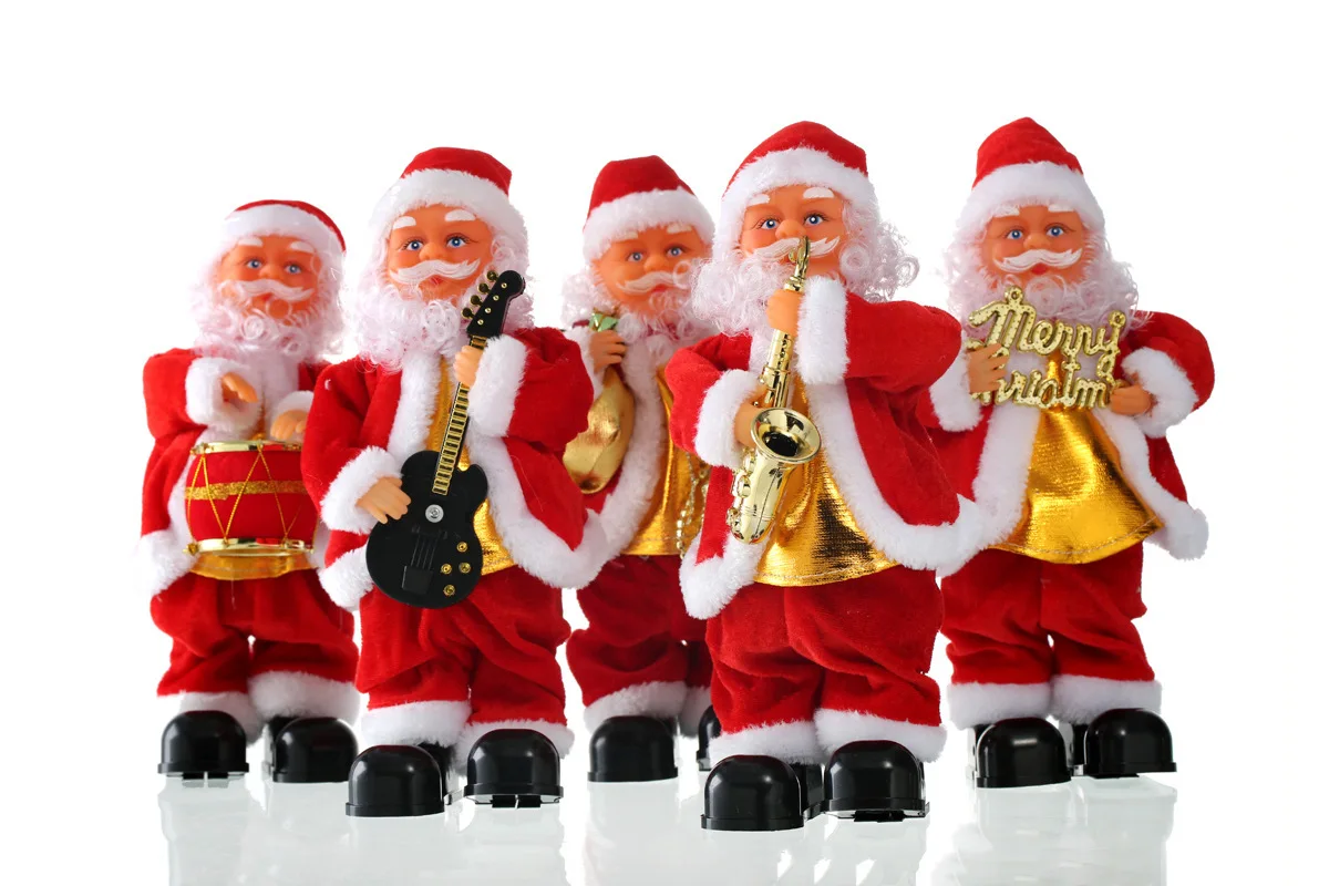 Best Selling Christmas Gifts To Play Saxophone Santa Claus Electric Step Decorations Doll Children's Creative Toys | Игрушки и хобби