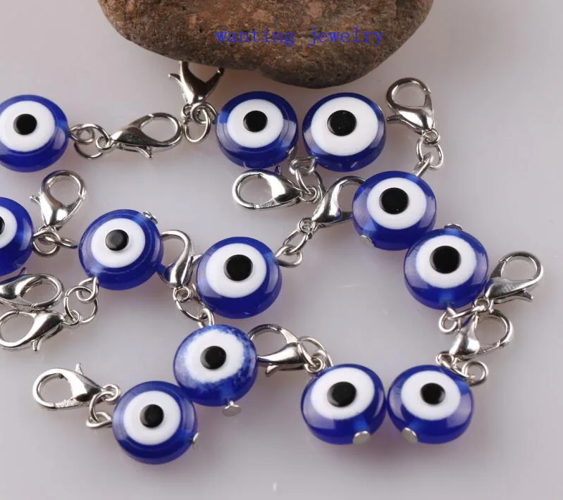 100 шт. Лидер продаж Модная классическая клипсами дурной глаз назар 10 мм бусины