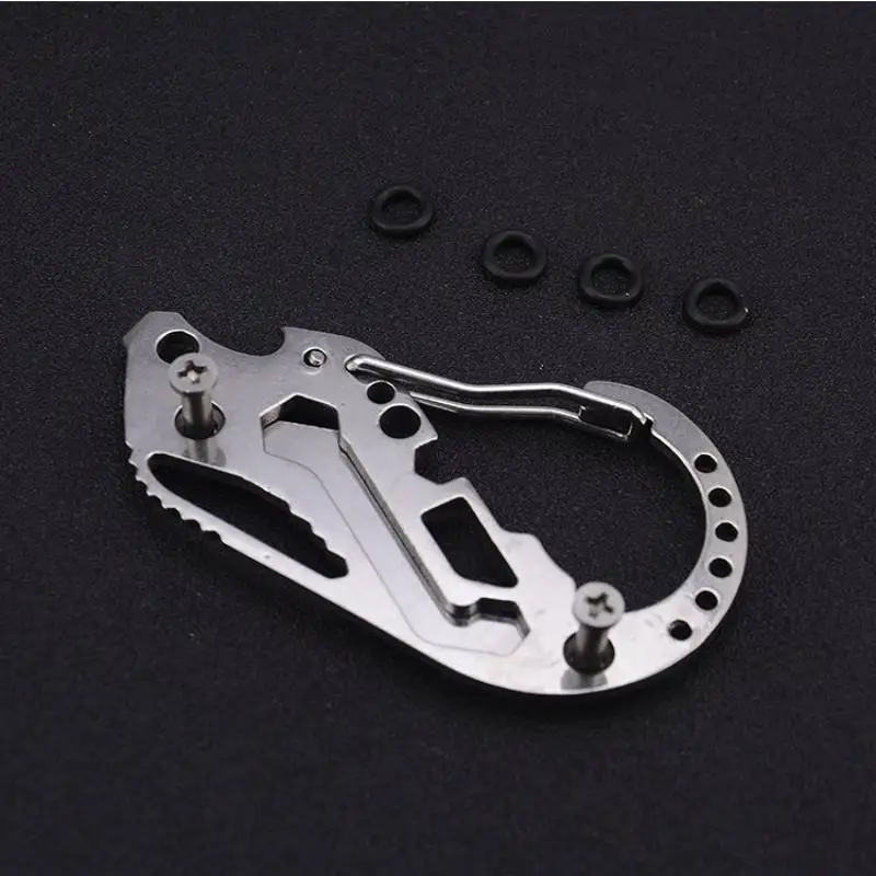 With bottle opener EDC карабинный ключ держатель Органайзер зажим с открывалкой для бутылок Открытый брелок из нержавеющей стали быстрый шнурок для ключей хранения - Название цвета: With bottle opener