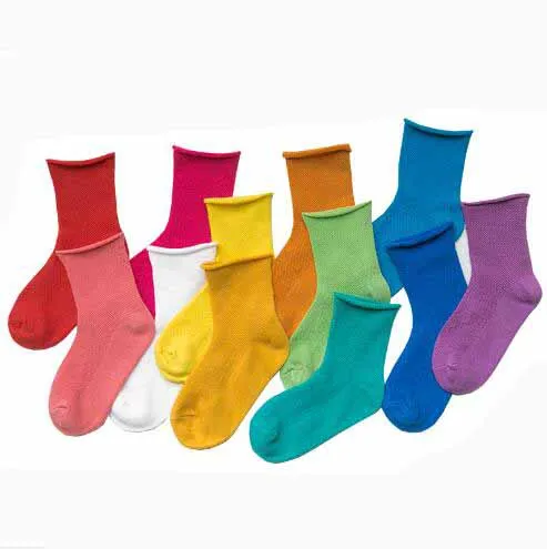 1-12 Year girls curing socks new colorful children summer thin style kids socks