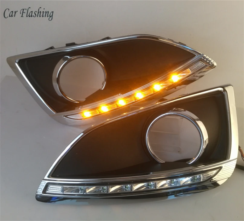 Автомобильный мигающий для hyundai IX35 IX 35 2010-2013 светодиодный DRL Дневной ходовой свет дневного света водонепроницаемая сигнальная лампа освещение автомобиля