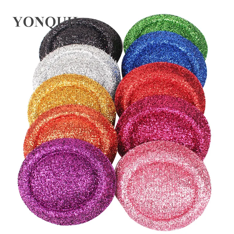 16Cm Glitter Fascinator Base 8 Color Available Felt Fascinator Wedding Party DIY Hair Accessories 50 Pieces/Lot Free shipping