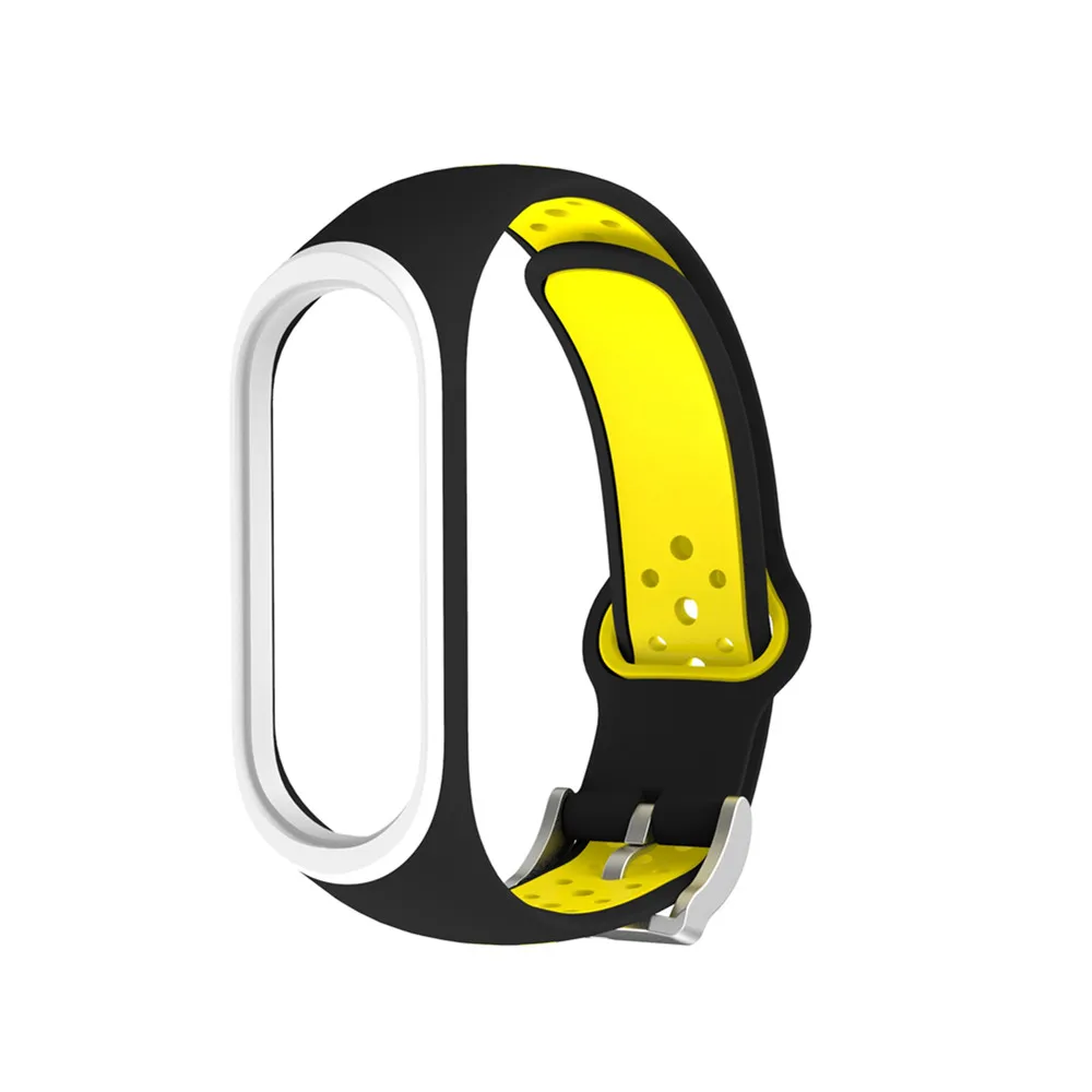 Браслет mi Band 3 4, спортивный силиконовый ремешок, аксессуары для наручных часов mi band 3, умный Браслет для Xiaomi mi, ремешок 3, 4 - Цвет: black yellow