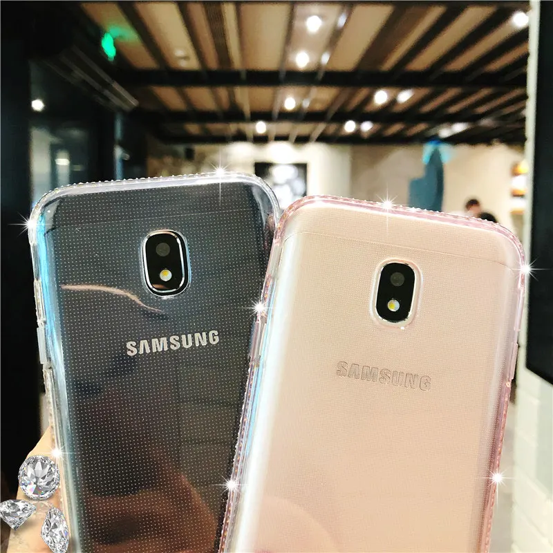 Алмазный силиконовый чехол из ТПУ для Samgung J3 Pro J5 J7 2017 A3 A5 A7 мягкий A10 A20 A30 A40 A50 A60 A70 M10