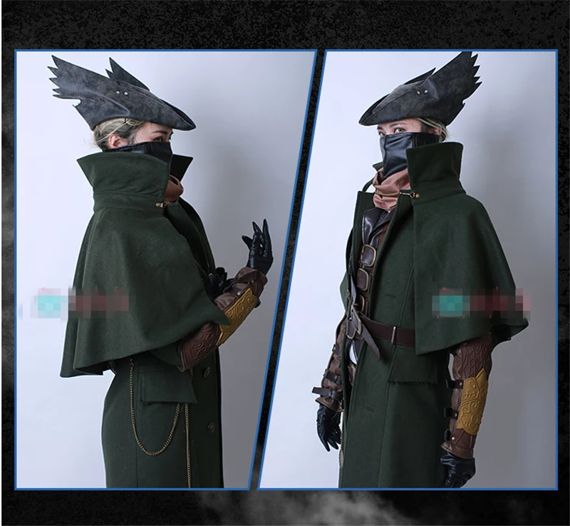 Bloodborne hunter, костюм для косплея с шапкой, зимнее пальто, Рождественский костюм, подарок