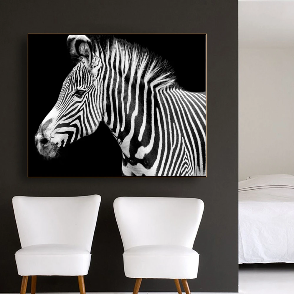 

Zebra Ainmals Prints on Wall Art Canvas Poster and Print Canvas Painting Decorative Pictures for Living Room Bedroom Home Decor