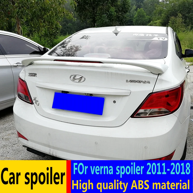 Для Hyundai Verna спойлер 2011-2018 светодиодные фонари высокое качество АБС материалы