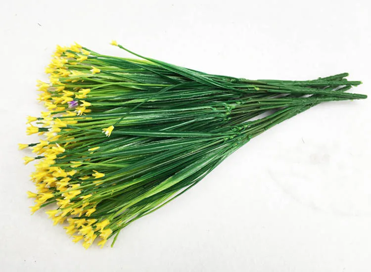 7 вилочные искусственные цветы зеленая искусственная трава растения для