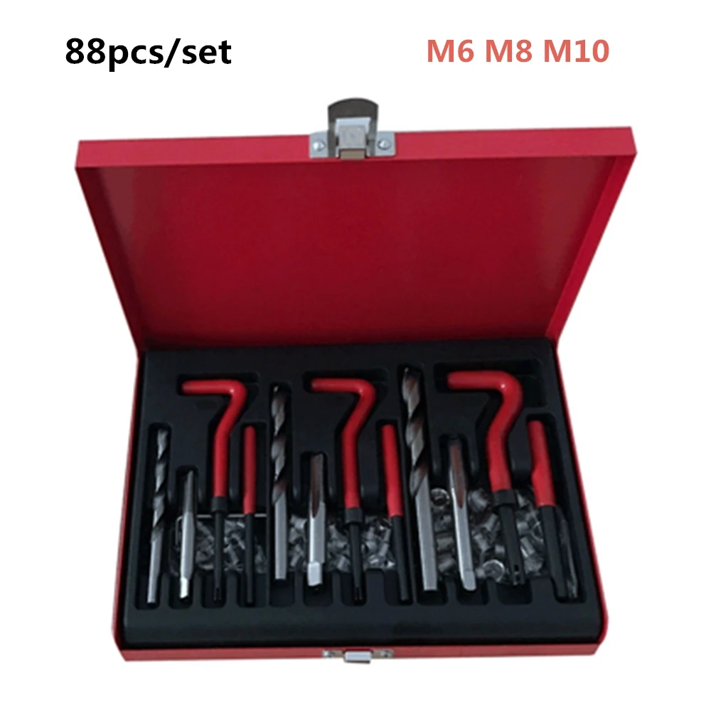 88Pcs/Set Engine Block Restoring Damaged Thread Repair Tool Kit M6x1.0  M8x1.25 M10x1.5 Free Shipping