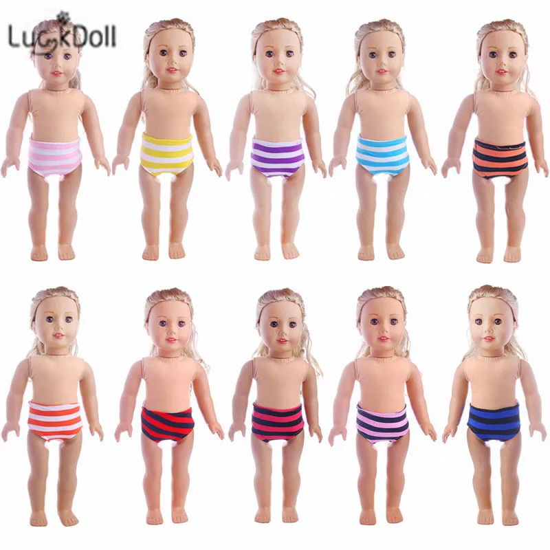 LUCKDOLL модное летнее Полосатое нижнее белье для 18-дюймовых американских кукол и 43