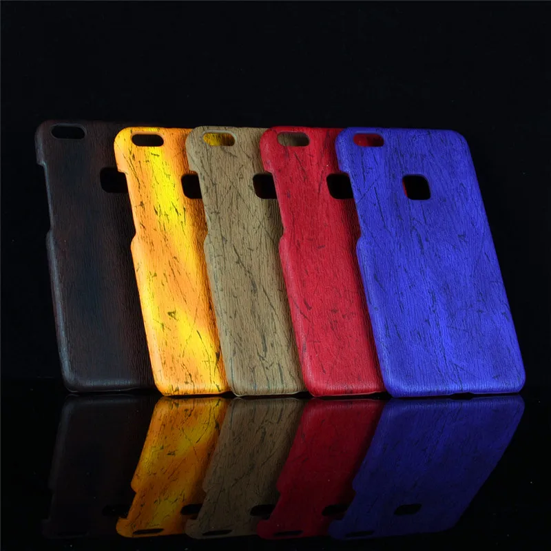 

SuliCase Leather Case for Huawei P10 Lite Wood Grain Hard Case Cover for Huawei P10 Lite P10Lite WAS-LX1 Hard PC Frame Cover