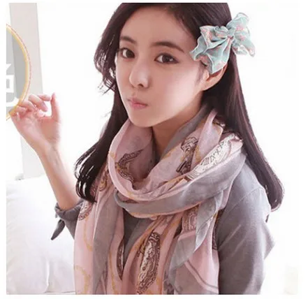 Осенний и зимний шарф из шифона с абстрактной кареткой бандана солнцезащитный