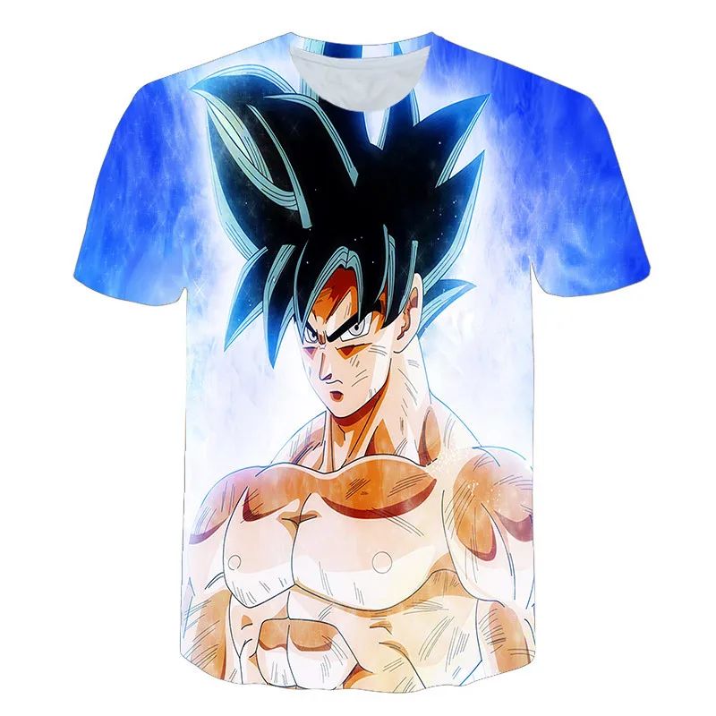 Новые летние унисекс Творческий короткий рукав футболки Dragon Ball 3D Футболка с