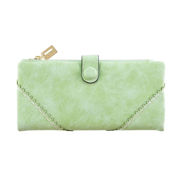 A-772-Light-green Новинка, брендовый женский винтажный кошелек, женский клатч, длинный женский кошелек на молнии с застежкой, модная повседневная сумка для монет - Цвет: A-772-Light-green