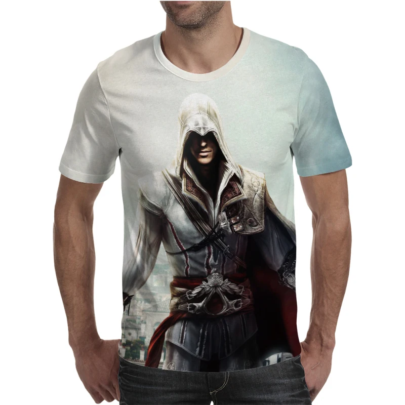 2019 повседневная мужская Assassins Creed футболка Веселая с короткими рукавами 3D принтом