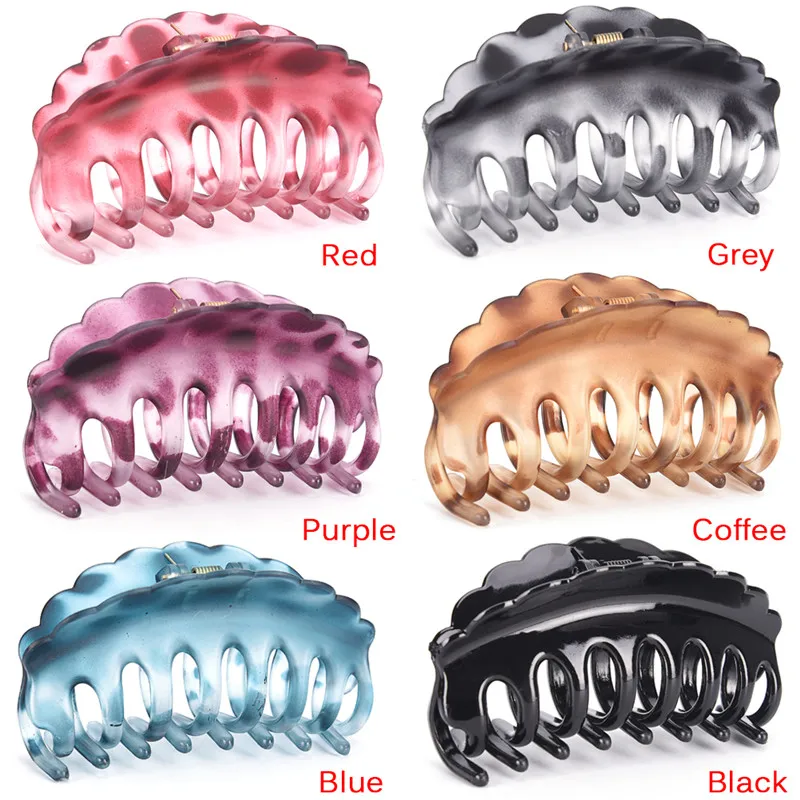 Женские волосы краба когти сплошной цвет большого размера акриловая заколка для