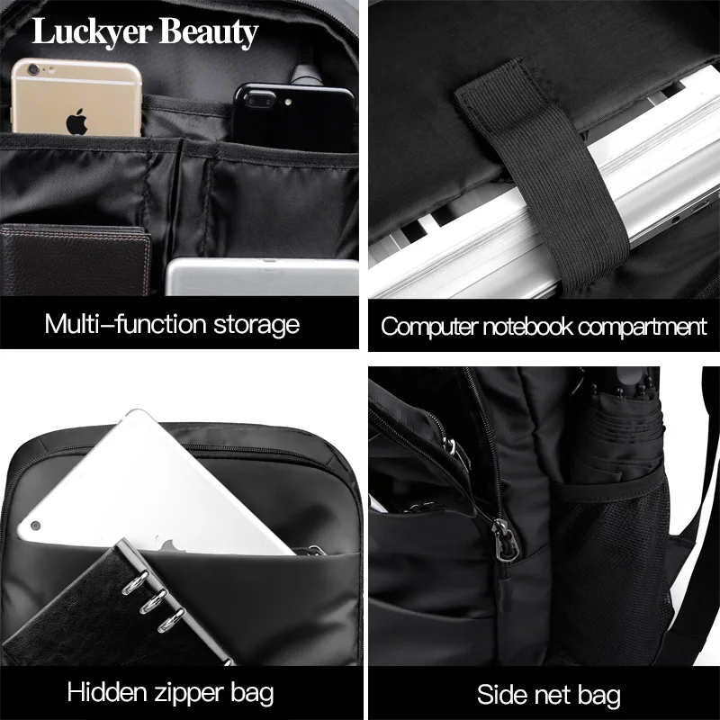 Luckyer Beauty 15 дюйм(ов) ноутбук тетрадь рюкзак повседневное студенческая мода школьные ранцы Высокое качество нейлон для мужчин