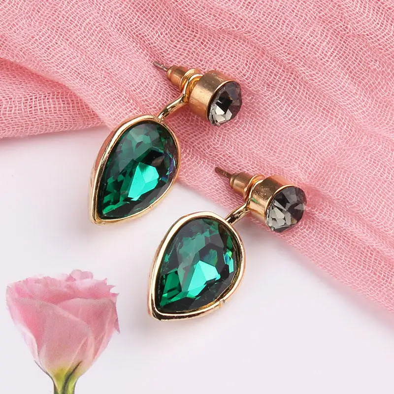 green LUBOV, Разноцветные квадратные карамельные Висячие серьги, подвеска, модное ювелирное изделие для женщин, новые модные серьги для рождественской вечеринки, свадьбы - Окраска металла: green