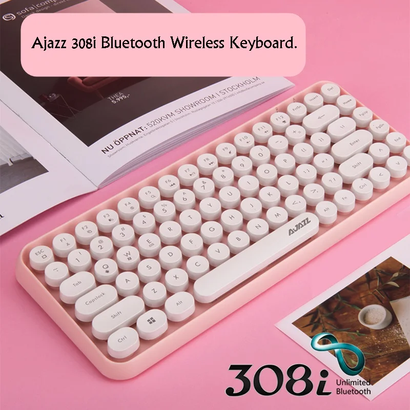 Многофункциональная клавиатура Ajazz 308i универсальная беспроводная Bluetooth в стиле