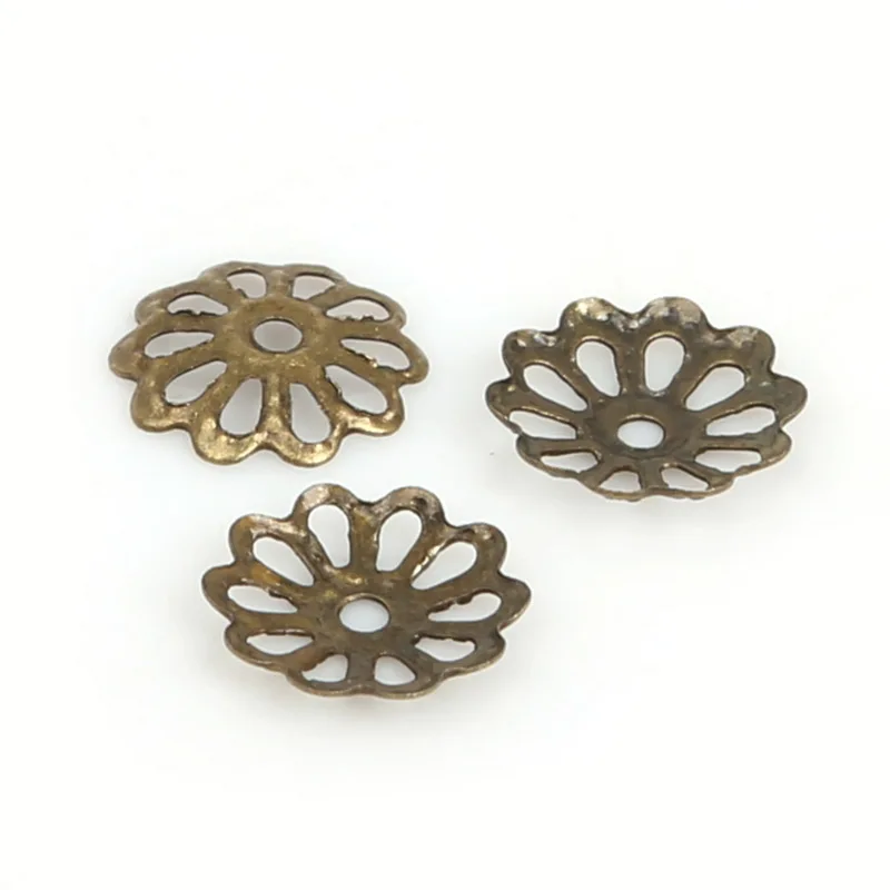 

9mm 300pcs/lot 2016 High Quality DIY Antique Bronze Plated Hollow Flower Iron Metal Charms Bead Caps for Jewelry Making