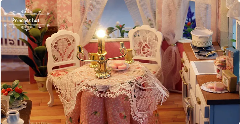 Принцесса замок кукольный дом мебель DIY Миниатюрный 3D Деревянный миниатюрный кукольный домик игрушки для детей подарки на день рождения дневник котенка