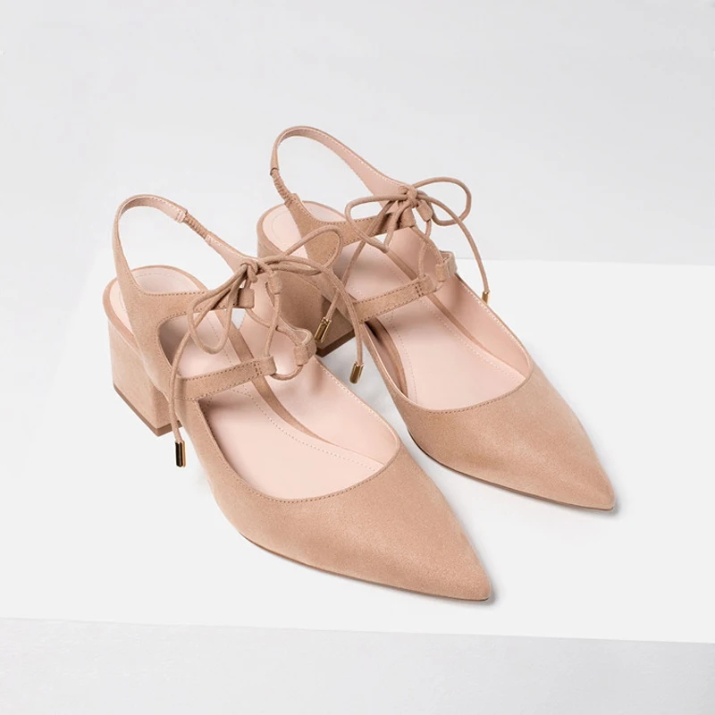 Teahoo/замшевые сандалии на не сужающемся книзу массивном каблуке Женские