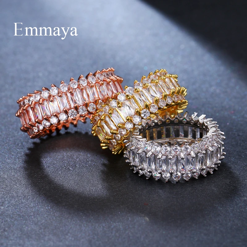 Кольца Emmaya с белым цирконием женские ювелирные украшения для вечевечерние