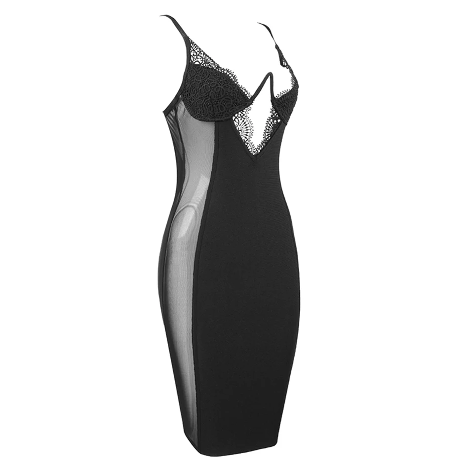 Seamyla новое облегающее Бандажное платье для женщин Vestidos сексуальное летнее Сетчатое платье без рукавов для ночного клуба