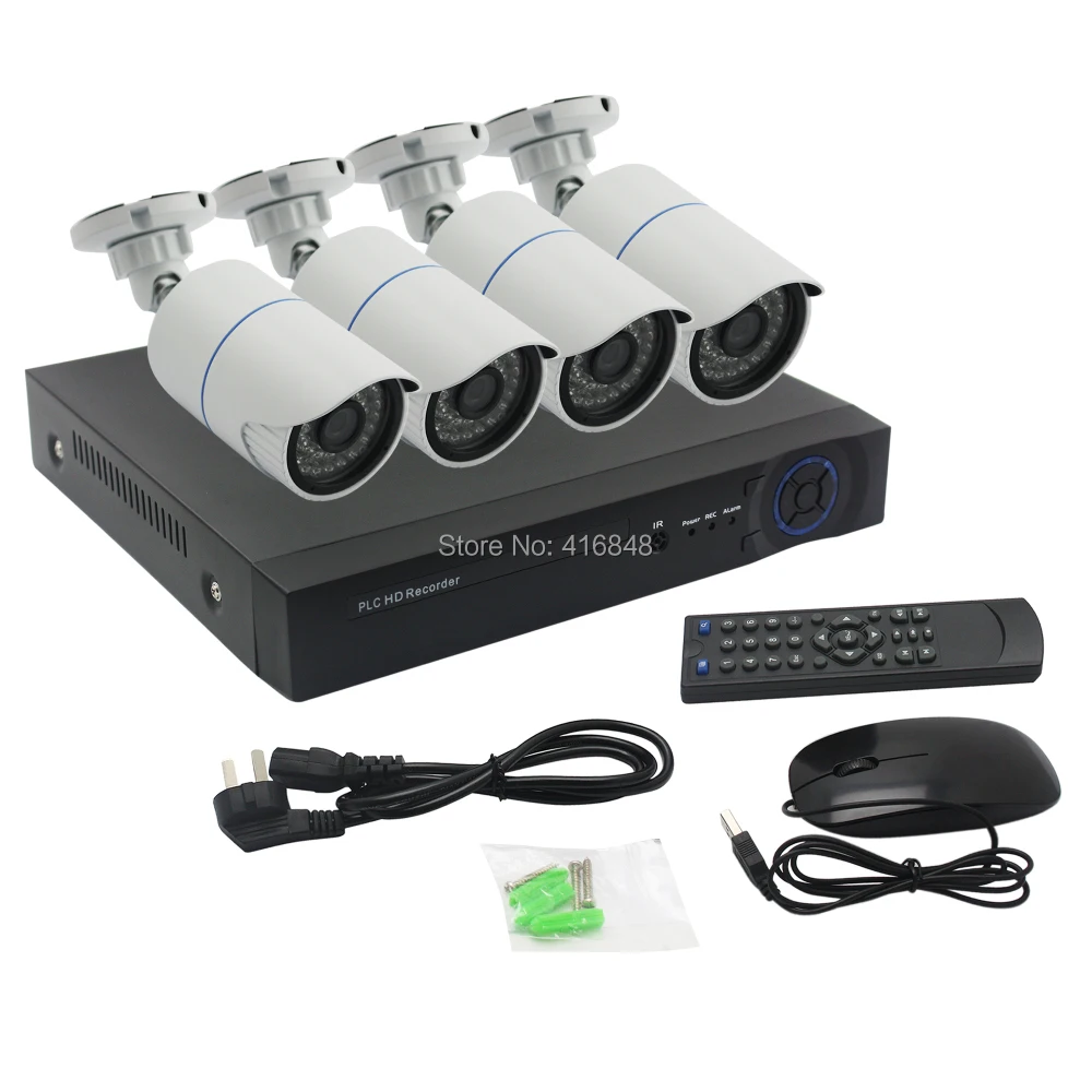 720 P plc HD IP пуля открытый системы безопасности камеры 4ch Wi-Fi NVR наблюдения